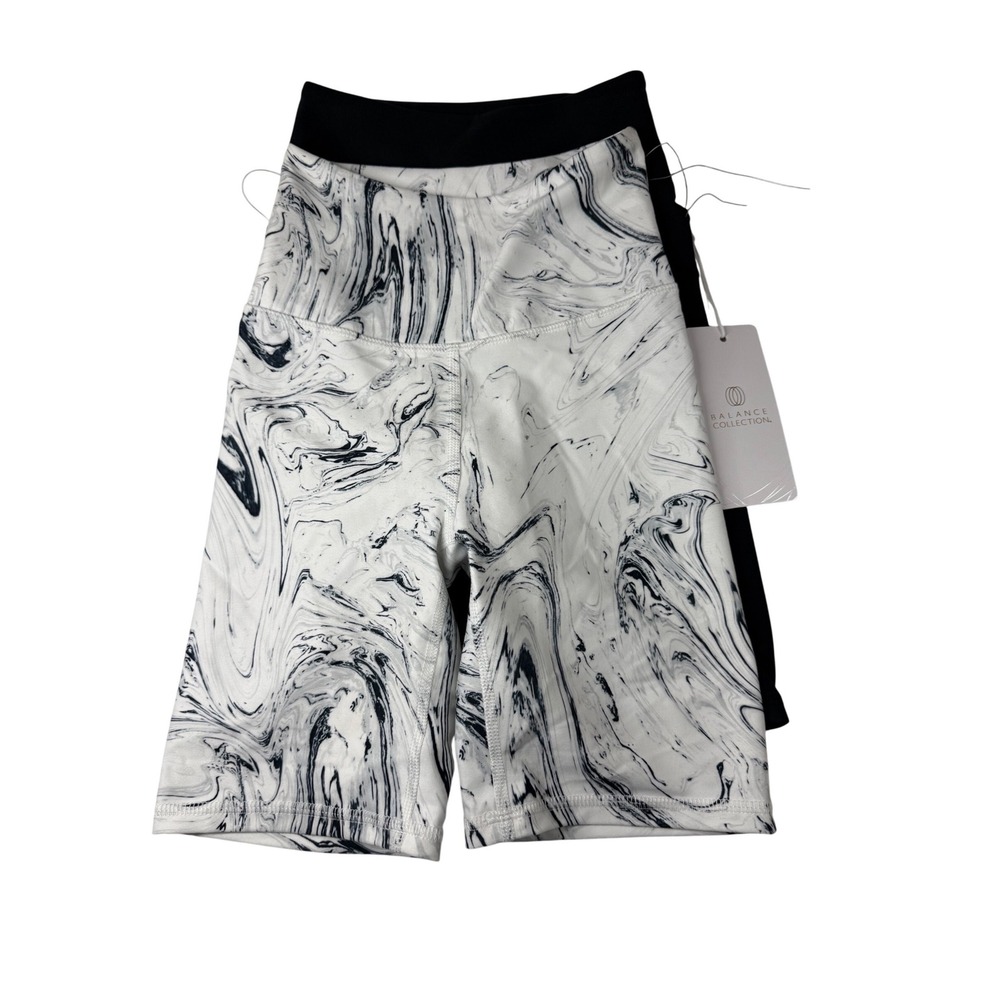 Balance Collection Easy Bermuda Shorts Womens XS Black Marbled 2PK New NWT